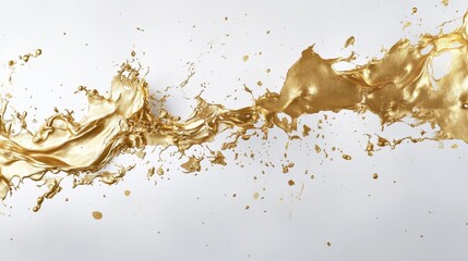 Poster - Dynamic gold liquid splash studio high- photography minimalist close-up artistry in motion