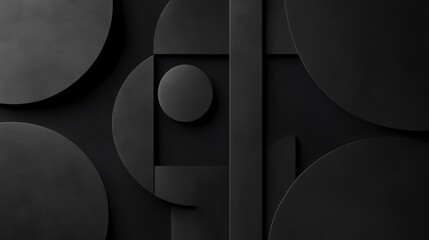Poster - Imagine a black background with a minimal design of abstract shapes and soft textures.