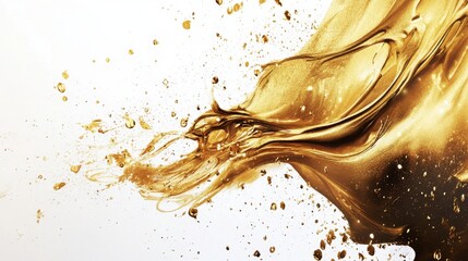 Poster - Dynamic flow of liquid gold abstract art studio environment digital content modern perspective conceptual design for impact