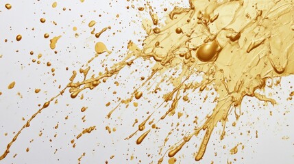 Poster - Dynamic gold paint splash action studio environment abstract art close-up view creative expression