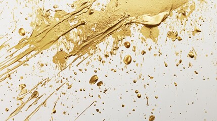 Poster - Dynamic gold paint splashes studio abstract art contemporary environment close-up view creative expression