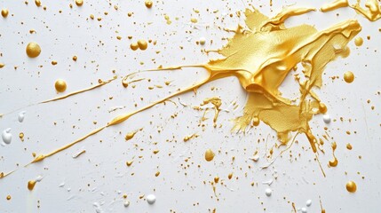 Poster - Dynamic golden paint splash action studio setting abstract art minimalist environment close-up view creative expression