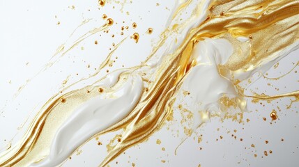 Poster - Dynamic golden swirl art abstract creation digital artwork modern aesthetic close-up view artistic expression for visual impact