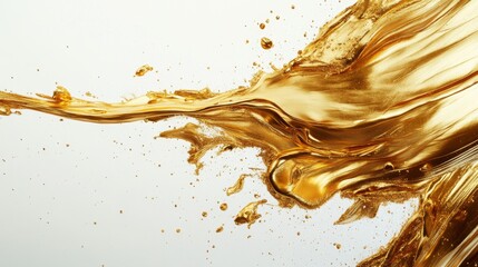 Poster - Dynamic splash of gold liquid abstract art studio setting fluid motion close-up visual elegance