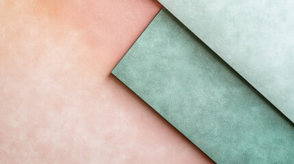 Fototapete - retro gradient that smoothly transitions from light pink to muted green, infused with a fine grain texture for added depth.