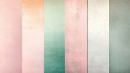 Fototapete - retro gradient that smoothly transitions from light pink to muted green, infused with a fine grain texture for added depth.