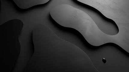 Aufkleber - sleek black background with abstract, minimal shapes scattered across.