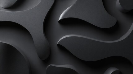 Aufkleber - sleek black background with abstract, minimal shapes scattered across.