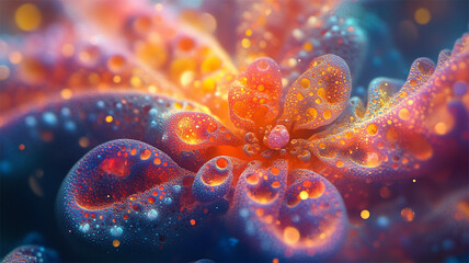 Poster - A colorful microscope close-up of a certain bacteria