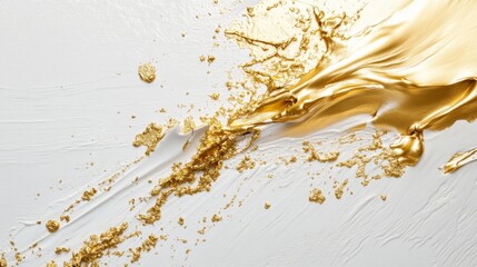 Poster - Dynamic gold liquid flow abstract art modern studio textured background close-up view creative expression