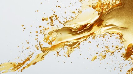 Poster - Dynamic gold liquid splash studio setting high- image artistic environment close-up viewpoint fluid motion concept