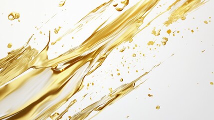 Poster - Dynamic golden oil splash studio setting abstract art minimalist composition close-up view fluid motion concept