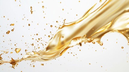 Poster - Dynamic splash of golden liquid studio setting high-speed photography isolated background captivating visual concept