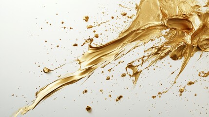 Poster - Dynamic gold paint splash artistry studio space abstract imagery creative environment close-up viewpoint artistic expression