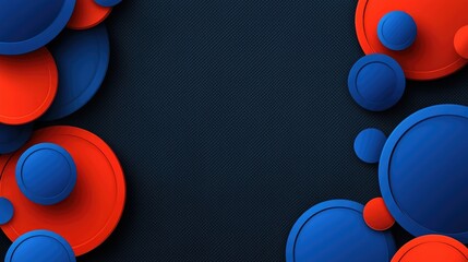 Poster - Dynamic abstract design featuring circular shapes in blue and red graphic artwork modern background digital art creative concept