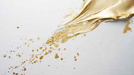Poster - Dynamic gold paint splash art studio abstract imagery contemporary close-up view creative expression for modern aesthetics