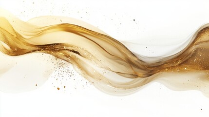 Poster - Fluid gold wave artwork abstract design contemporary art minimalist space elegant perspective visual harmony and motion