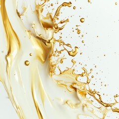 Poster - Dynamic golden liquid splash studio environment high-resolution imagery artful concept captivating visuals for engagement