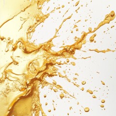 Poster - Dynamic gold liquid splash action studio setting photography abstract environment close-up viewpoint artistic concept