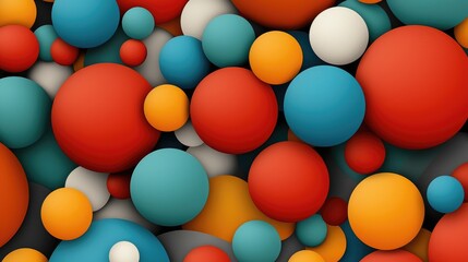 Poster - Colorful abstract spheres digital art 3d composition modern design studio environment vibrant aesthetic