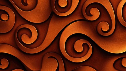 Poster - Elegant swirl patterns abstract art digital design warm tones close-up modern aesthetics for visual appeal