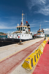 Schlepper im Hafen Livorno, Toskana, Italien