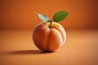 © ThomasLENNE - Cloe view of a apricot fruit on orange blurred background. Colorful Studio shot, harsh light.