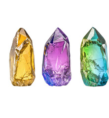 set of gemstones holographic color