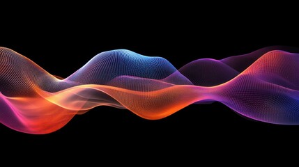 Poster - Abstract Colorful Waves Flowing Through Dark Space