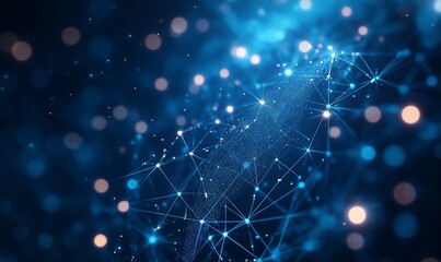 Poster - Abstract digital network with glowing nodes and connections.