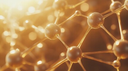 Poster - Close-up view of molecular structures with a warm glow.