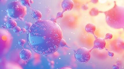 Poster - Colorful molecular structure representing scientific concepts and research.