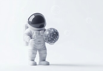 Aufkleber - Astronaut holding a network globe.