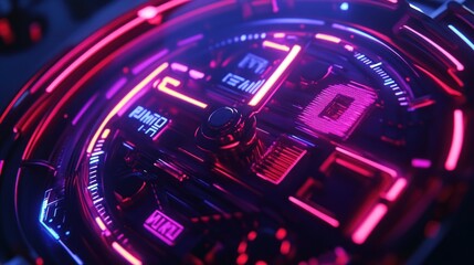 Aufkleber - Futuristic Neon Watch Complex Internal Mechanism