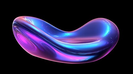 Poster - Abstract Purple Blue Glossy Fluid Form