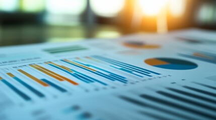 Poster - A close-up of a report featuring graphs and data visualizations.