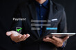 © Pongsak - Online payment verification, fintech transactions, digital banking and online payments, people using mobile phones to transact and shop online.