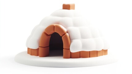 Aufkleber - 3D render of an igloo on snow.