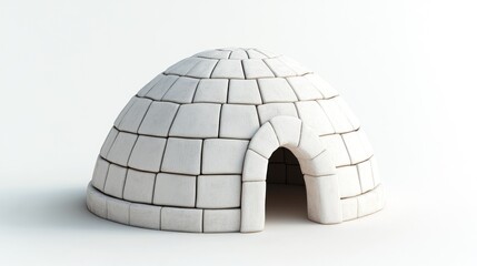 Aufkleber - White igloo model on white background.