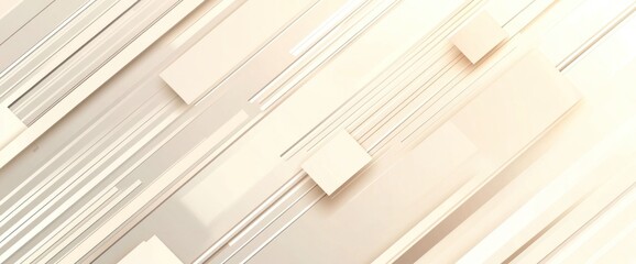 Poster - Abstract beige geometric background with lines and shapes.