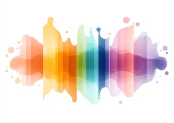 Poster - Vibrant abstract watercolor splash with a spectrum of colors creating a dynamic wave pattern. Ideal for creative projects and artistic backgrounds.