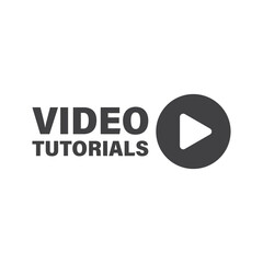 Poster - Play video tutorials icon in flat style. Education software vector illustration on isolated background. Webinar training sign business concept.