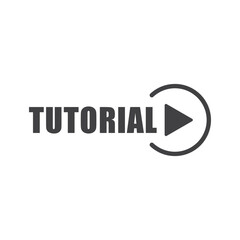Poster - Play video tutorials icon in flat style. Education software vector illustration on isolated background. Webinar training sign business concept.