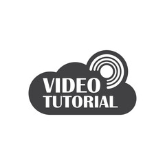 Poster - Play video tutorials icon in flat style. Education software vector illustration on isolated background. Webinar training sign business concept.
