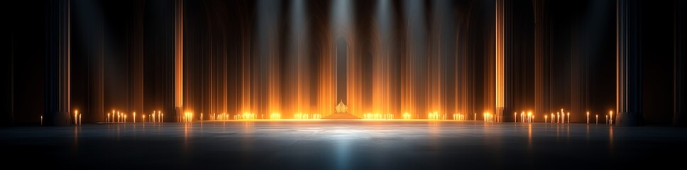 Poster - A stunning abstract background featuring glowing lights on a stage, creating a mesmerizing and dynamic atmosphere. Perfect for creative designs and artistic presentations.