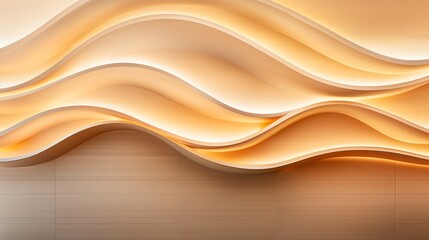 Poster - Elegant abstract design featuring flowing wave patterns in warm tones, creating a dynamic and modern aesthetic