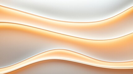 Poster - Abstract wavy background in soft peach and cream tones, featuring smooth curves and gradients. Ideal for design projects seeking a modern and elegant aesthetic.