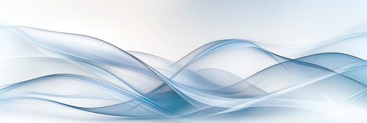 Poster - Elegant abstract wave pattern in shades of blue creating a serene and sophisticated backdrop perfect for creative projects, design templates, and modern presentations.