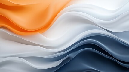 Poster - Abstract wavy fabric texture in orange, white, and gray colors