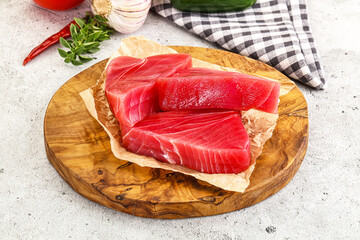 Wall Mural - Raw fresh tuna fish steak